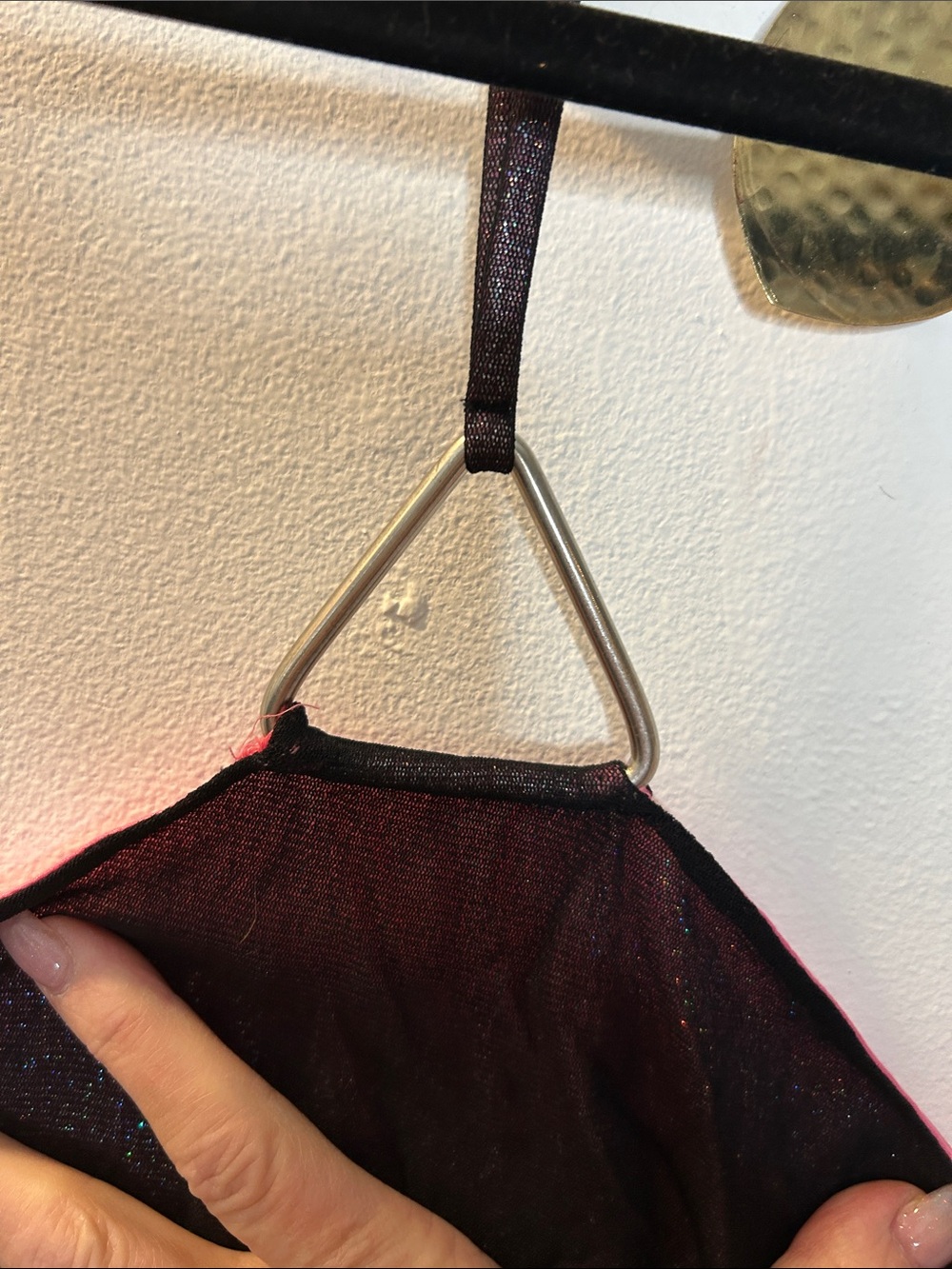 Vivenne Tam Sheer Sparkle Halter - Deep Wine - Picture 3 of 5